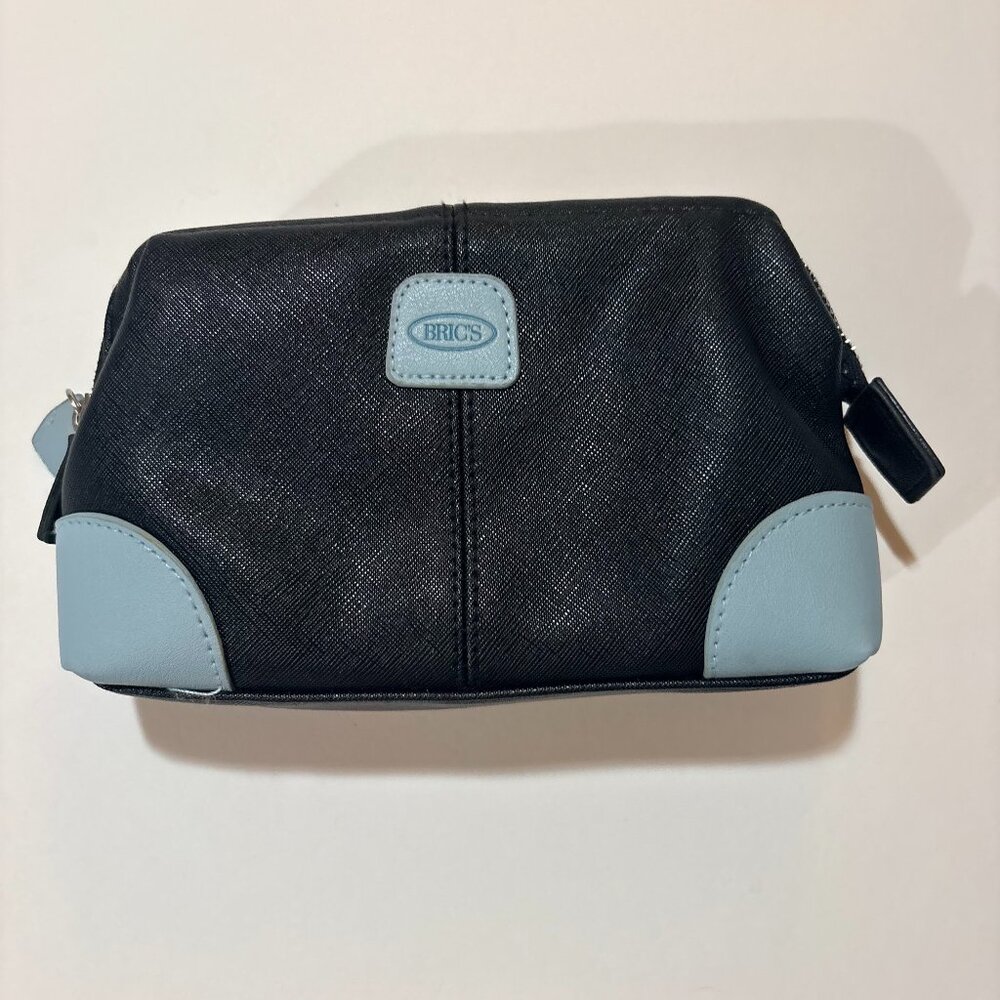 🎭 3/$20 BRICS Qatar Airways Travel Cosmetic Pouch Brown Blue - Picture 10 of 10